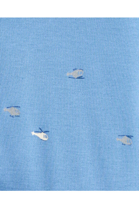 Set tres piezas de algodón, chaleco capitoneado, pantalón y body, diseño helicópteros Set tres piezas de algodón, chaleco capitoneado, pantalón y body, diseño helicópteros