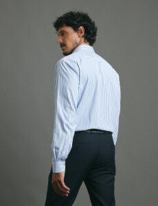 012678 CAMISA HARRINGTON LABEL Blanco/celeste