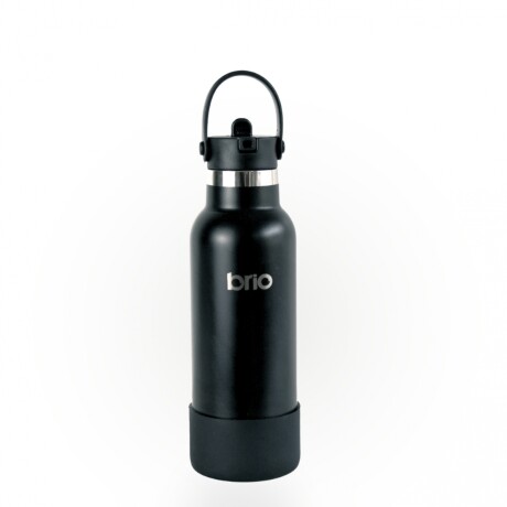 Botella En Acero Inoxidable brio 500ml Con Sorbito Y Manija Negro