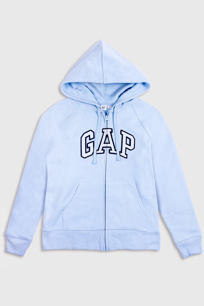 Canguro Con Cierre Con Felpa Logo Gap Mujer Light Blue Shadow