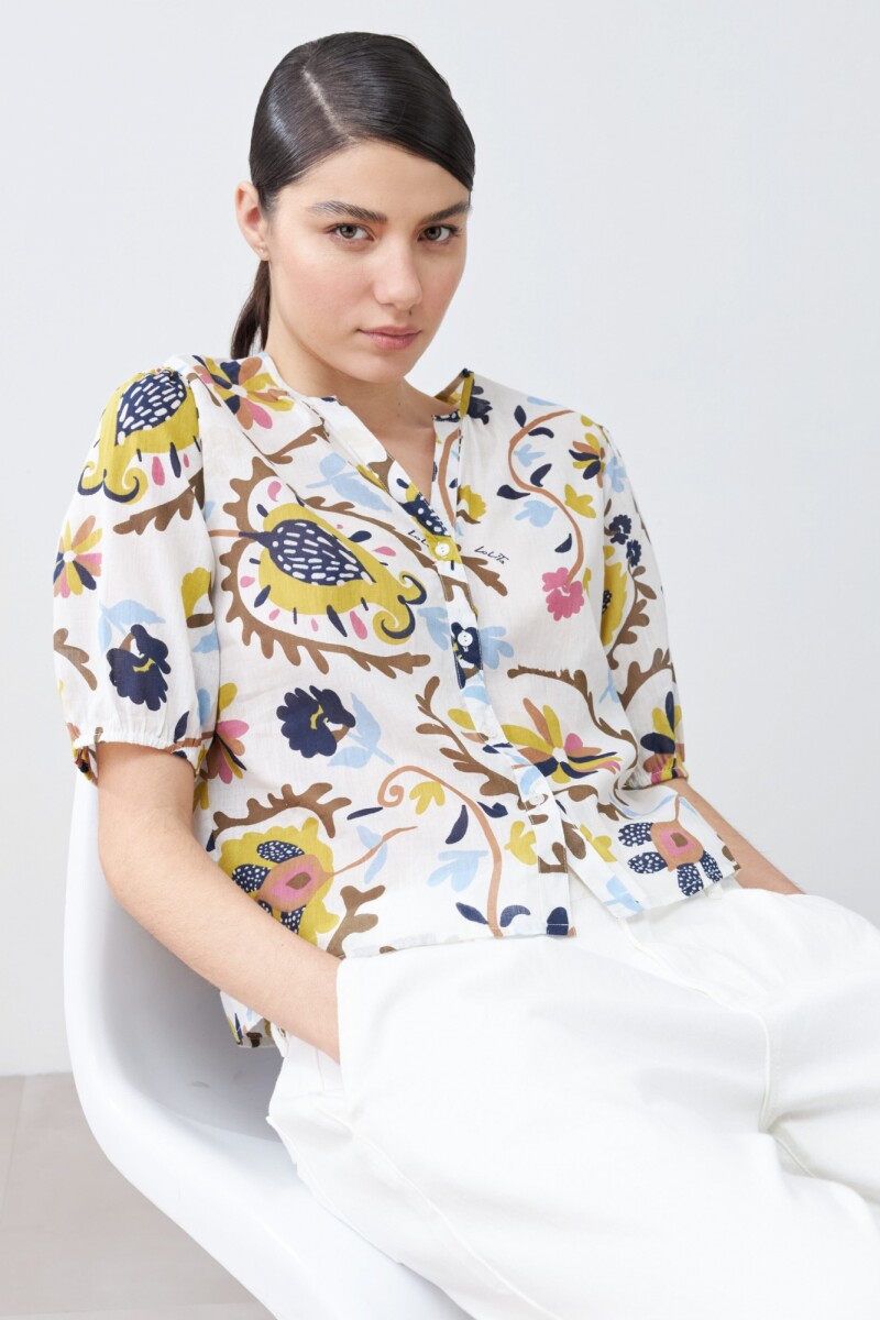 Camisa estampada blanco