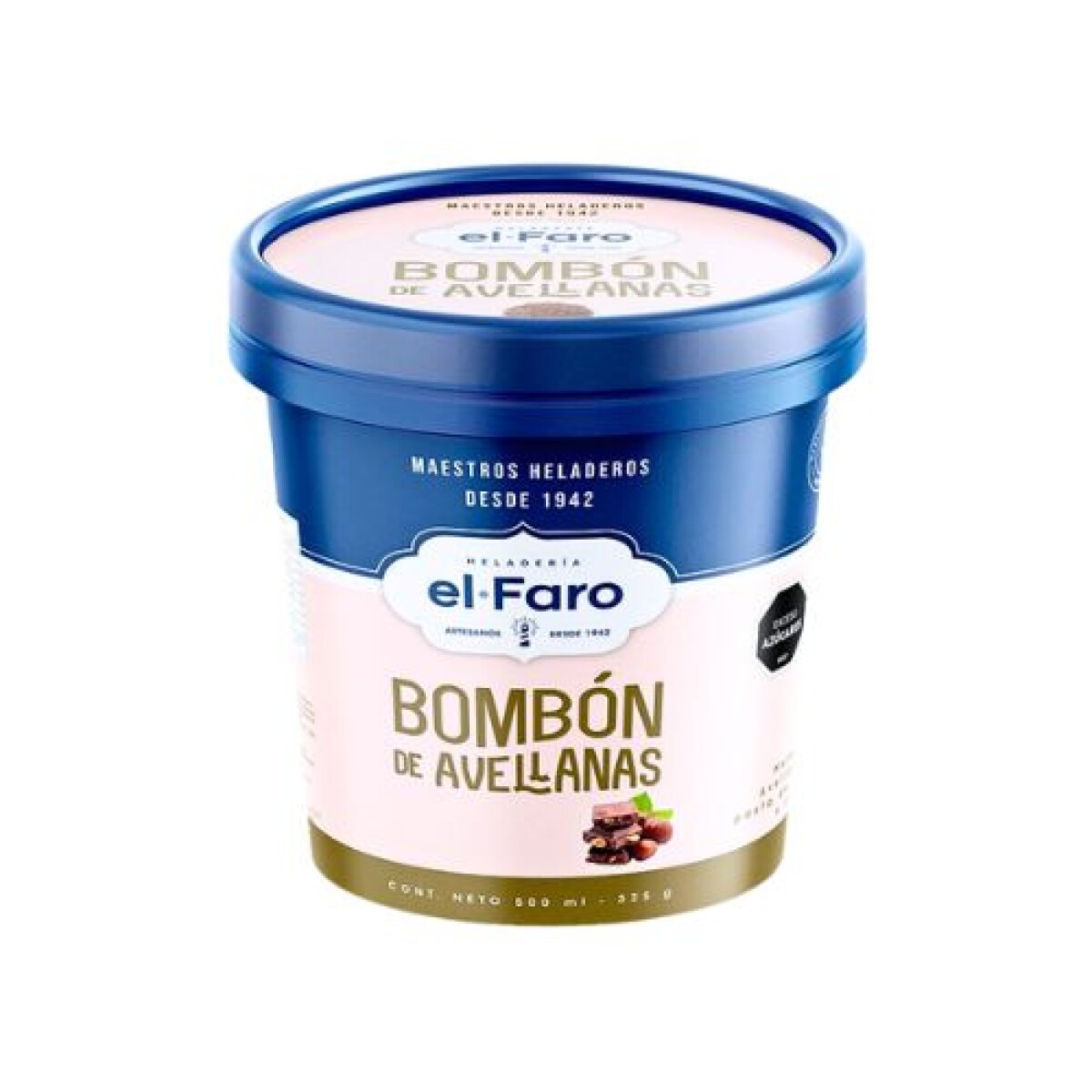 Helado El Faro - 500 ml - Bombón Avellanas 
