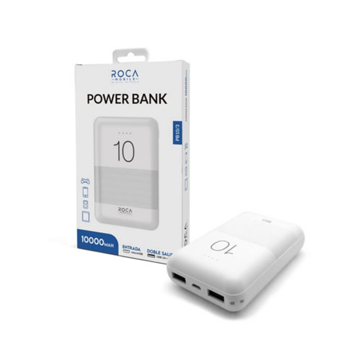 Cargador de bateria portatil Power Bank ROCA - de 10000 mAh 