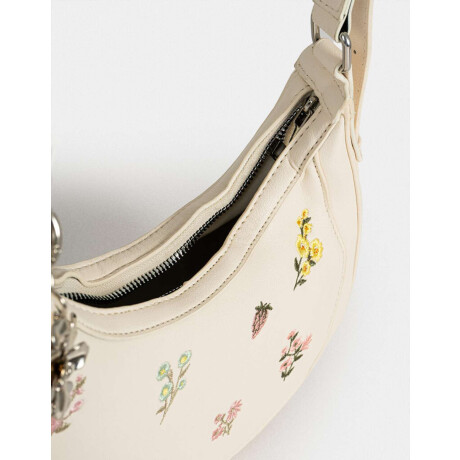 Bandolera Con Charm Estampado Flores