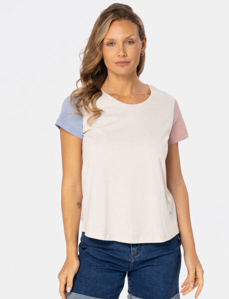 REMERA BLOQUE DE COLOR Beige