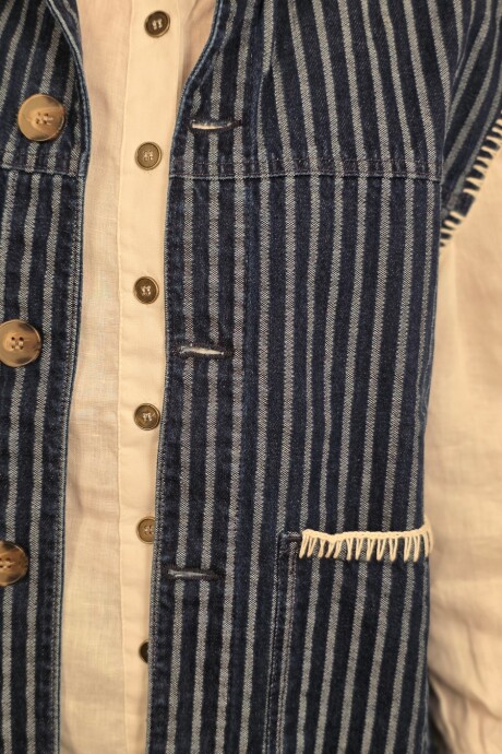 Chaleco Moto Denim stripped