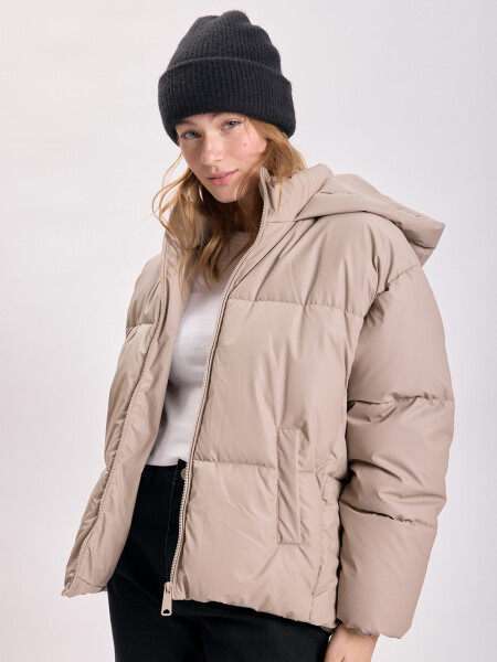 Campera de abrigo capitoneada Tostado