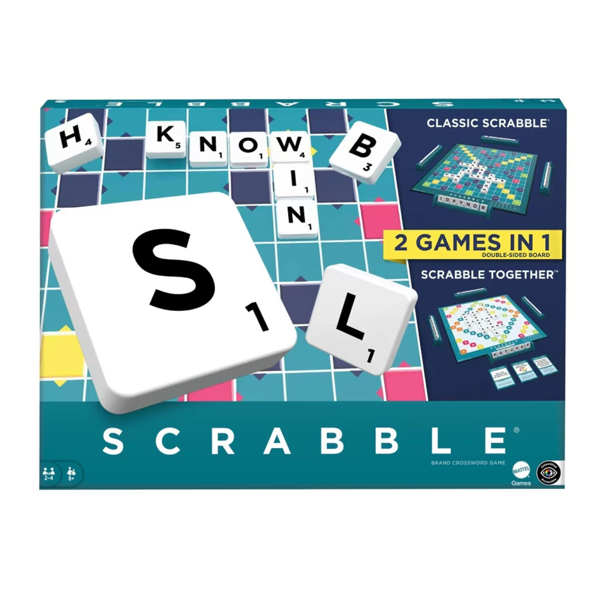 Scrabble Juego de Mesa 2 en 1 Mattel 