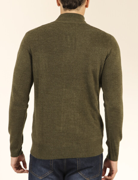 Sweater Medio Cierre Harrington Urban Verde Melange