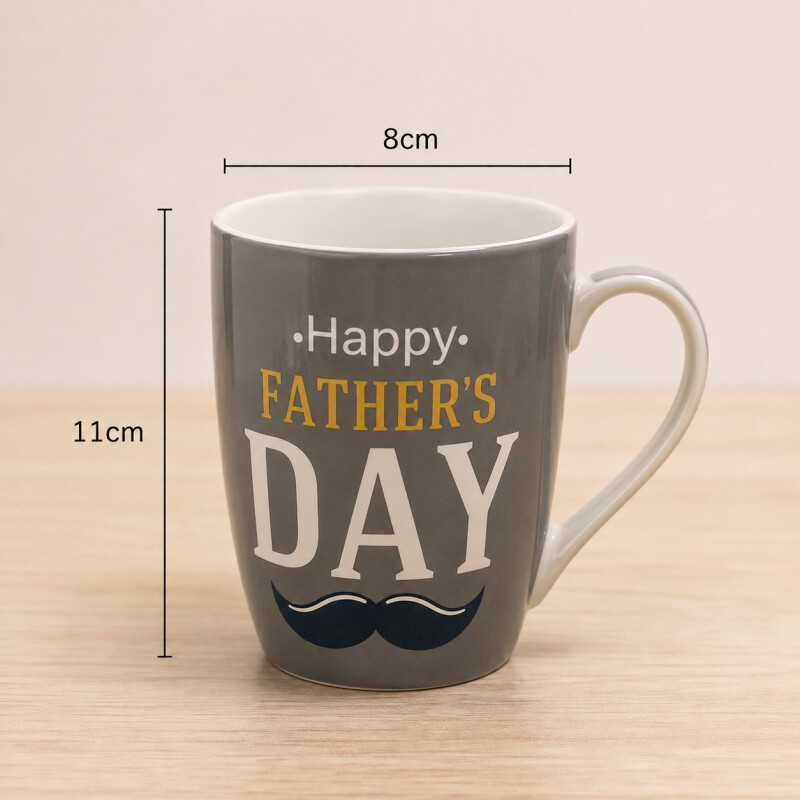 Taza de Cerámica 340ml Día del Padre Gris