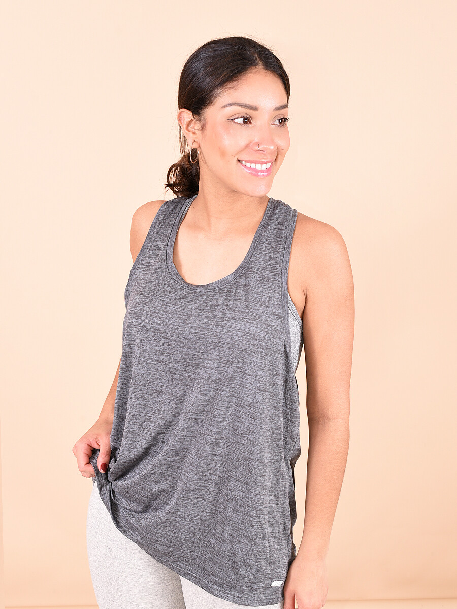 MUSCULOSA FITNESS ZOE - GRIS OSCURO 