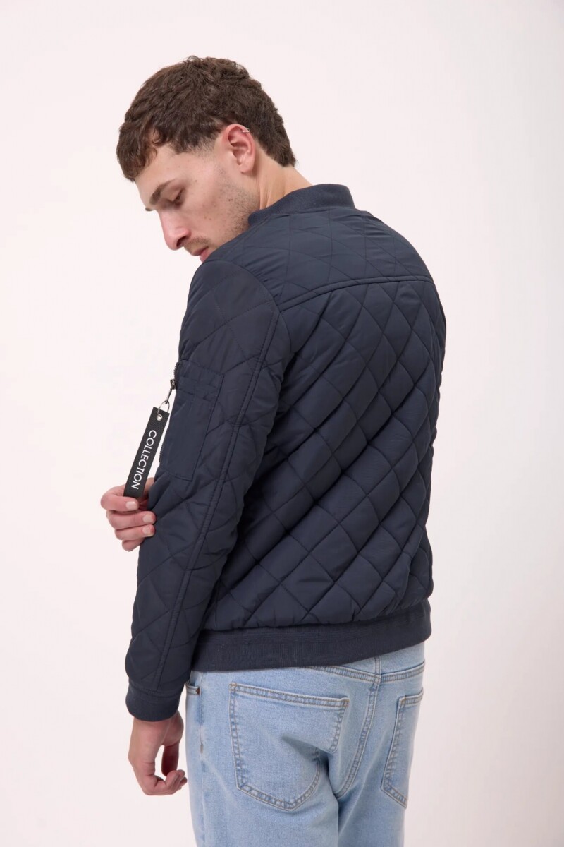 Campera bomber capitoneada Azul