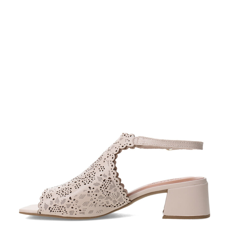 Sandalias de Mujer Bottero Cuero Calado Beige