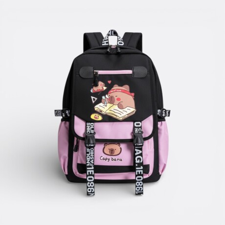 Mochila Escolar Capibara Rosa Modelo 2