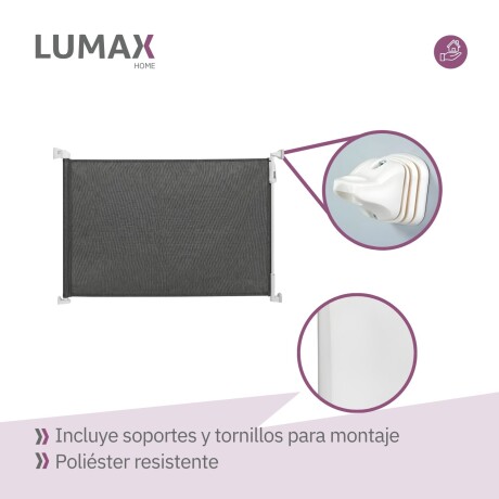 Puerta Flexible Lumax con Malla Retráctil de Seguridad Gris