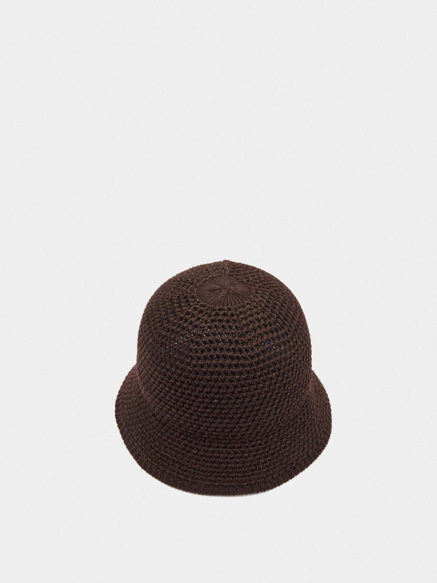 Sombrero Bucket De Punto marron