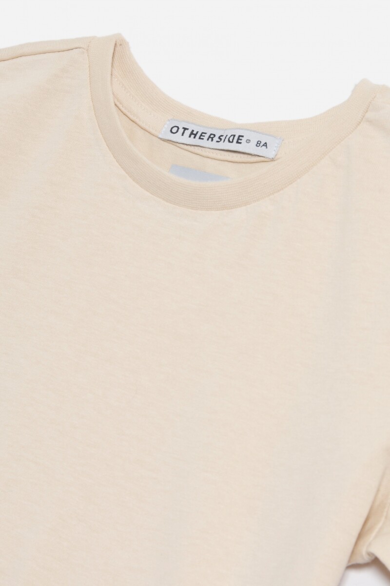 T-shirt manga corta lisa BEIGE