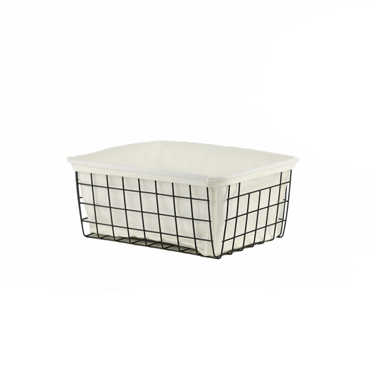 Canasto Cesto Organizador Metal Cocina Baño Oficina - Negro 