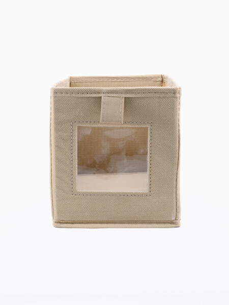 CAJA ORGANIZADORA CON VISOR BEIGE