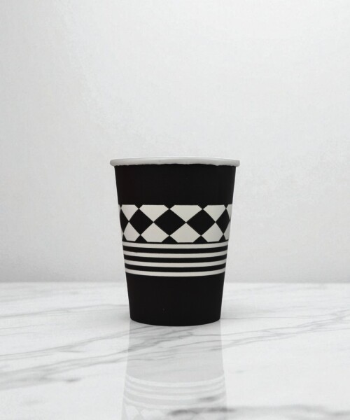 Vaso polipapel fantasia 8 oz BLACK & WHIT