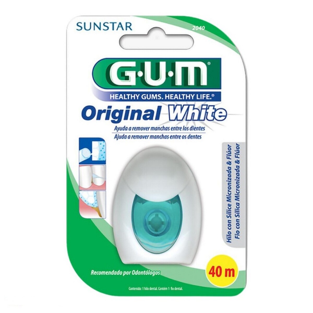 GUM HILO SEDA DENTAL BLANQUEADOR N°2040 40mts 