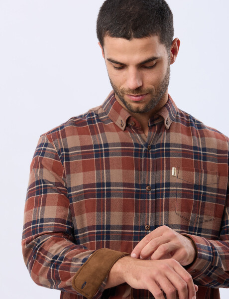 CAMISA DE VIYELA Ladrillo