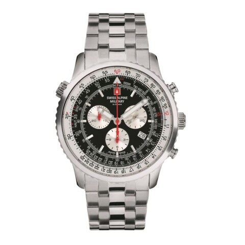 Reloj Swiss Alpine Military Viper 7078.9137 para hombre con correa de acero Negro