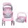Coche de bebé para muñecas Bebesit 2 piezas - Violeta Rosa