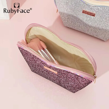 Set Maquillaje 8 Brochas y Pinceles con Estuche + Esponjas Rosa