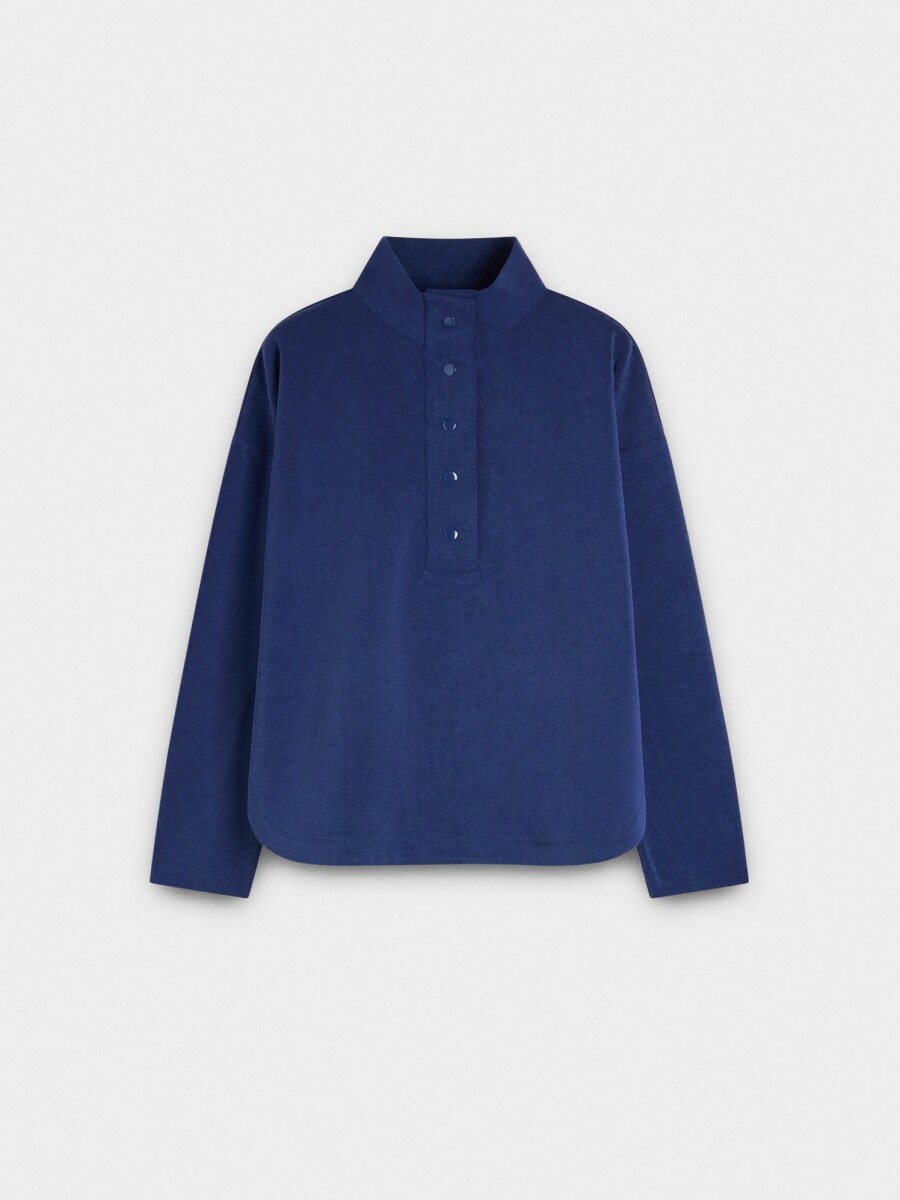 Sudadera Con Botones Tacto Suave azul