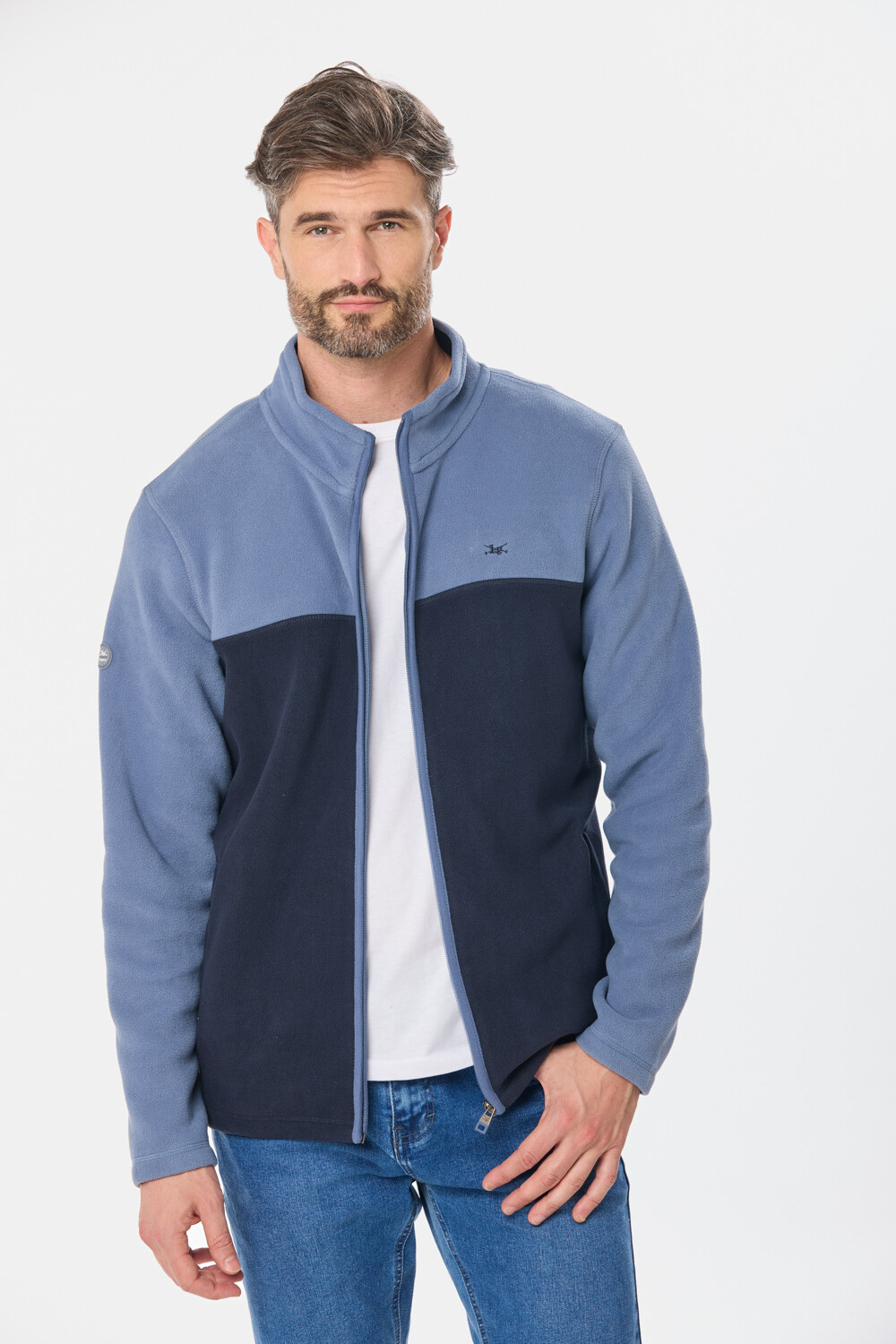 CAMPERA POLAR BICOLOR Azul