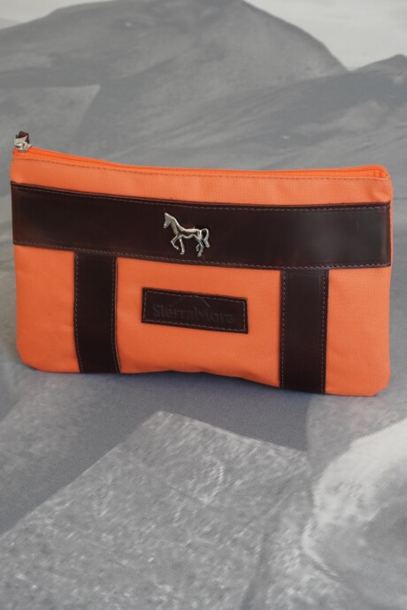Sobre Cartuchera Mustang Chocolate / Naranja