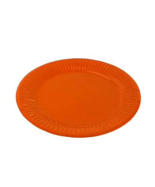 PLATO LISO 18 cm DIAMETRO PAQUETE X 10 NARANJA