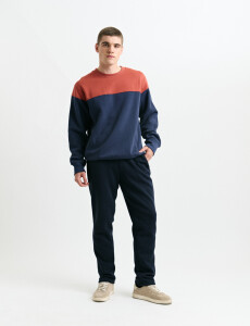470916 SWEATER HARRY Naranja/azul Piedra