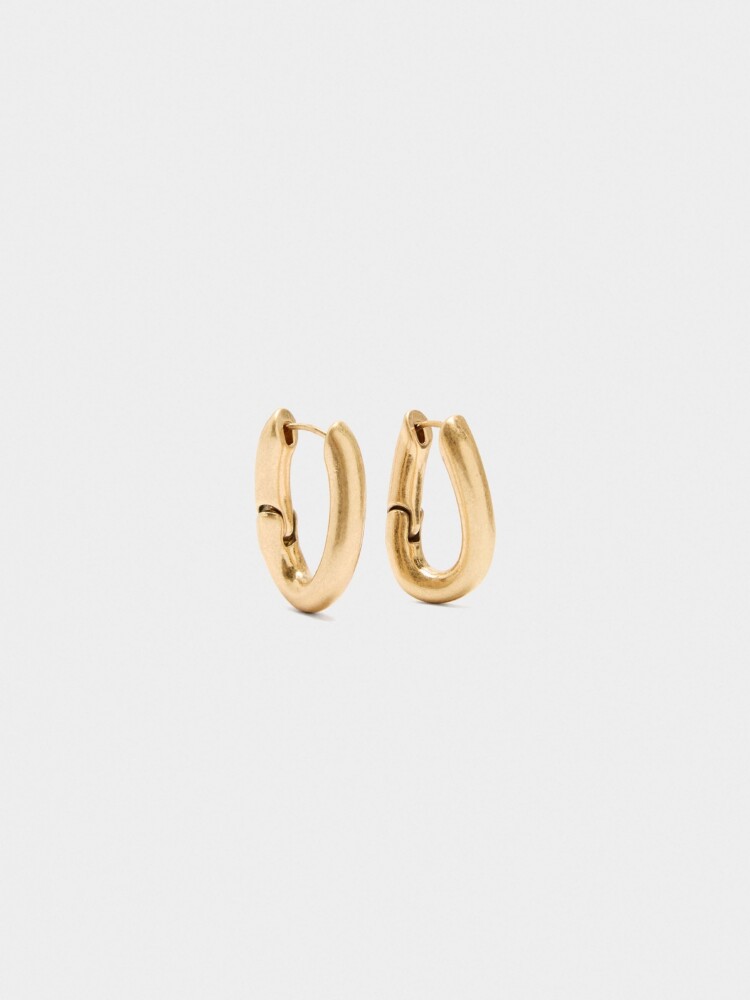 Aros Ovalados De Color Dorado dorado