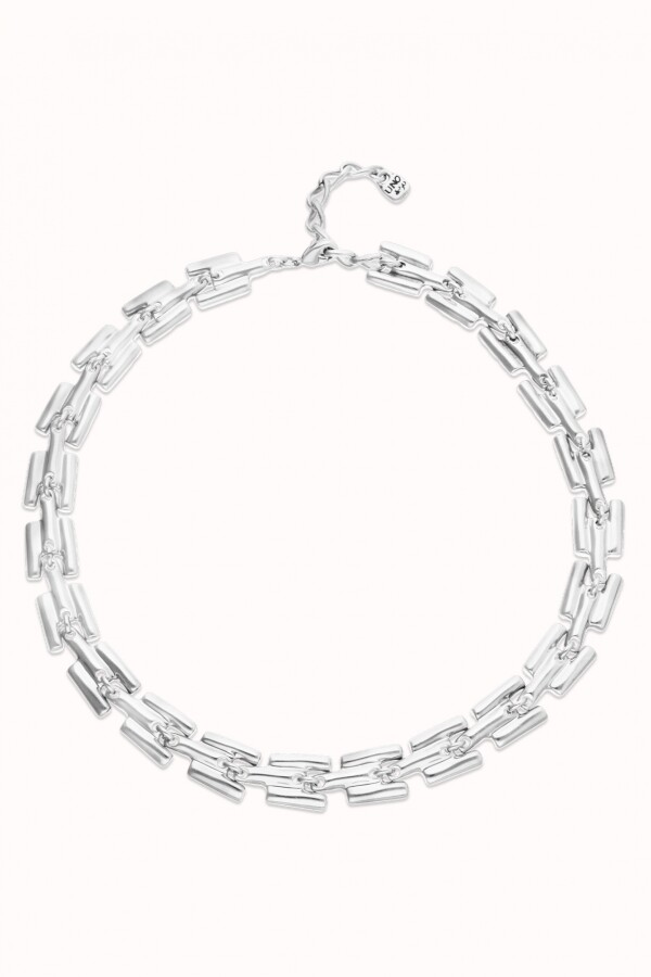 COLLAR DE ALEACIÓN DE METALES BAÑADO EN PLATA DE LEY CON ESLABONES Colgante