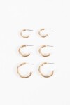 Set de tres aros bold dorado