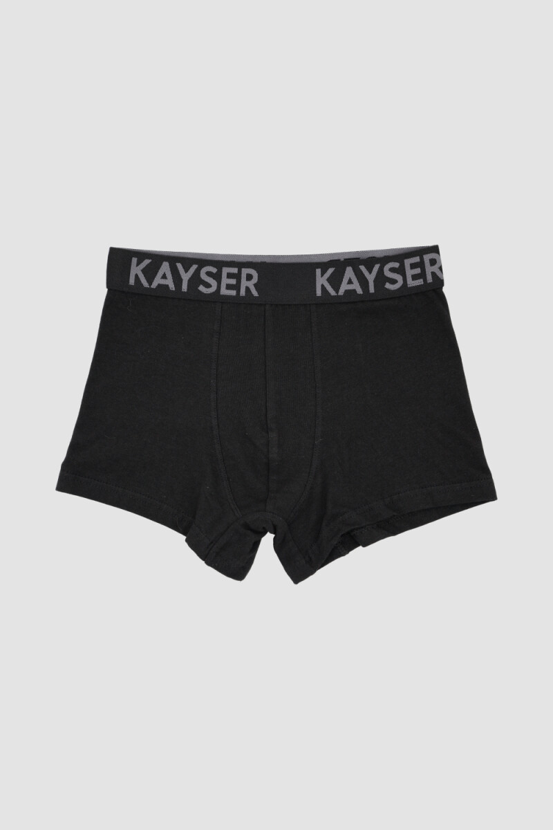 boxer juvenil algodon elasticado - Negro 