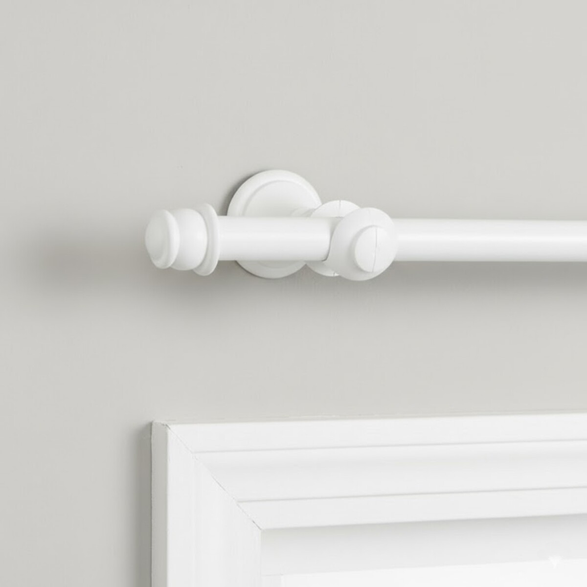 Barrote cortina metal EuroClassic 1,5m + 2 soportes - BLANCO 