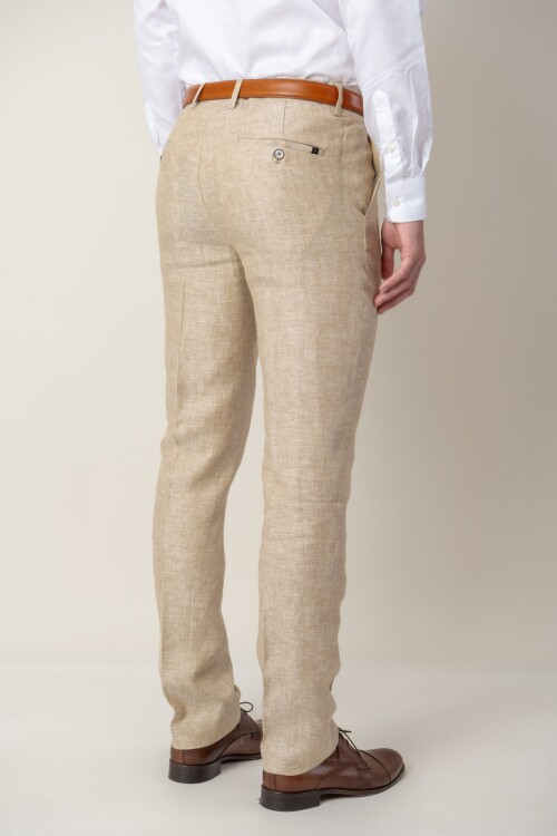 Pantalón de vestir lino Beige