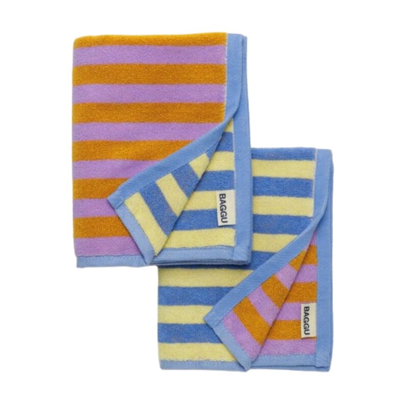 Toalla de Manos Set x2 un. 100% algodón orgánico 76x51cm Hotel Stripe