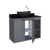 Mueble de baño suspendido Aster Gris 80 cm mesada granito sin bacha Mueble De Baño Suspendido Aster Gris 80 Cm Mesada Granito Sin Bacha