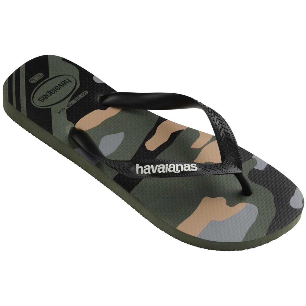 Sandalias Havaianas Top Camu Hombre - Verde Oliva/negro 