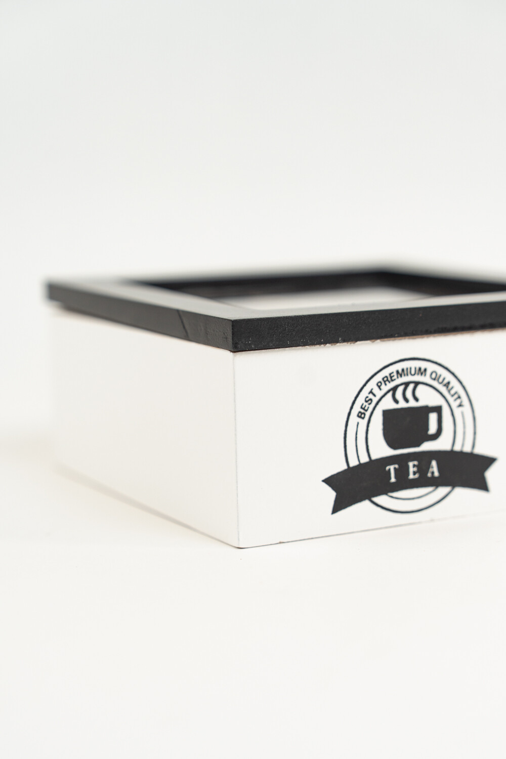 Caja Para Té Lyra, 4 Separaciones. Negro