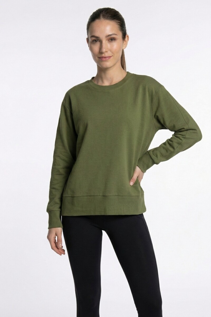 Buzo de Moletón. Verde Musgo