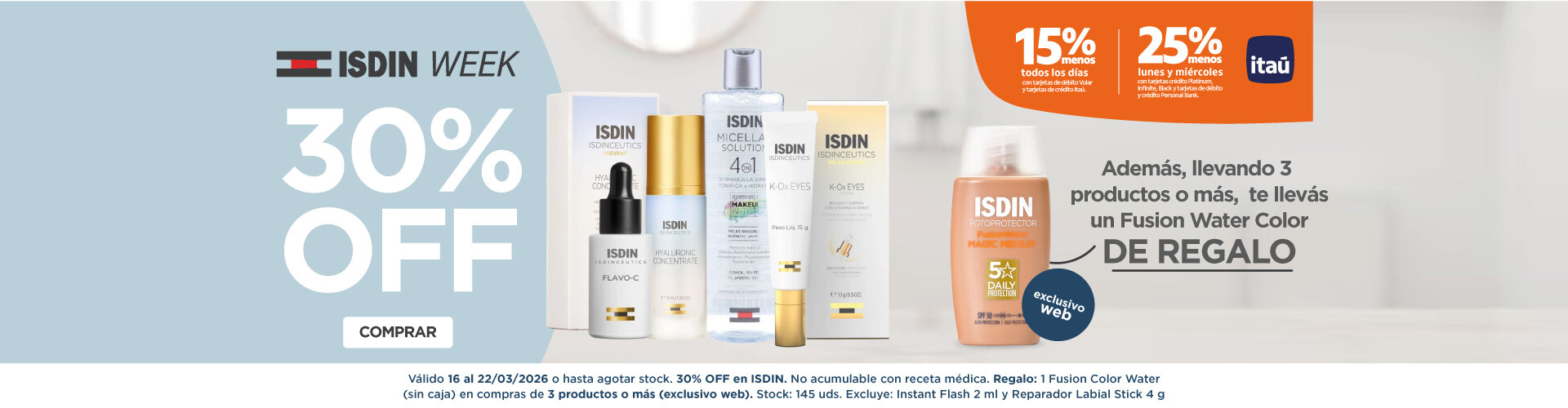 Isdin Week 30% off.
