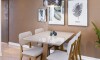 Mesa de Comedor Wood 1.2 - Rectangular - Línea Manhattan - Vidrio - Blanco/Natural Mesa de Comedor Wood 1.2 - Rectangular - Línea Manhattan - Vidrio - Blanco/Natural