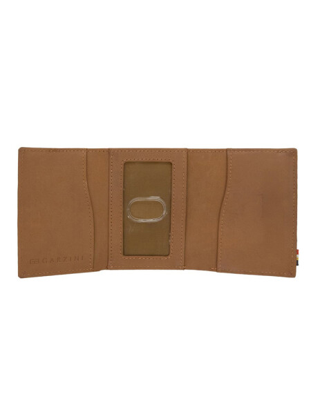 WALLET METAL TRIFOLD CAMEL BROWN