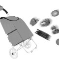 Carrito de Feria Con Ruedas Grandes Gris