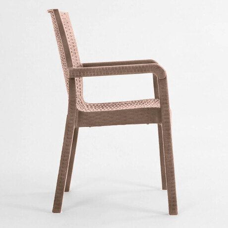 Silla Jardín Rattan Exterior Balcón Apilable UV 150k Capuccino